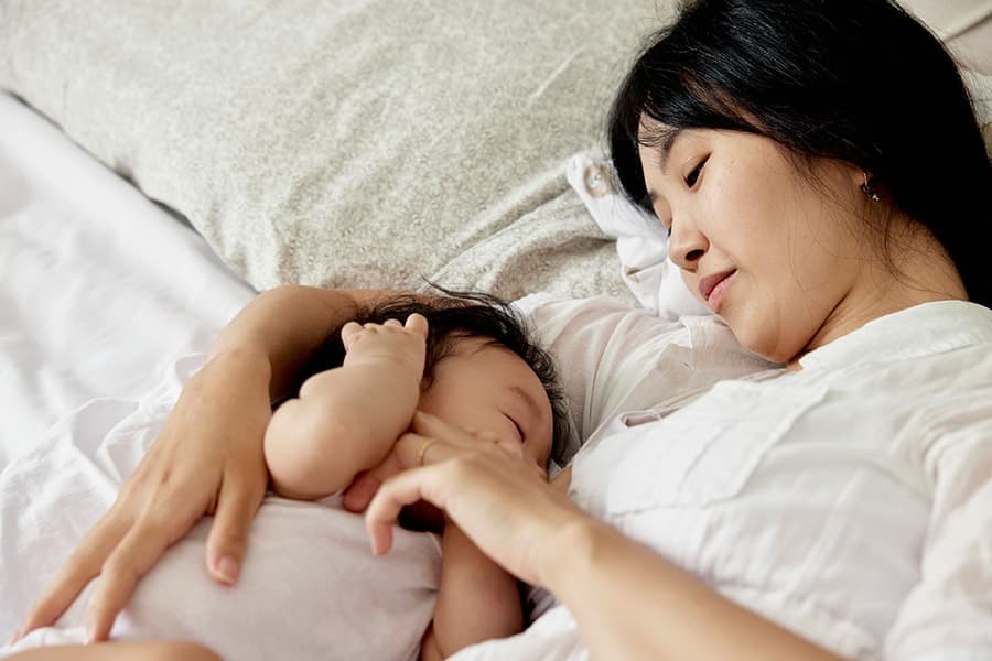 A baby sleeping calmly — paediatric sleep consulting with Lisa Adair, IBCLC, in Dubai